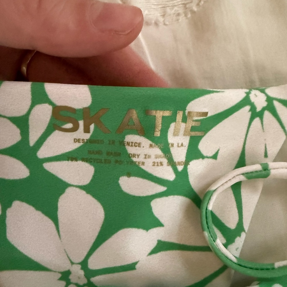 Skatie Green and White Floral String Bikini - Picture 9 of 11
